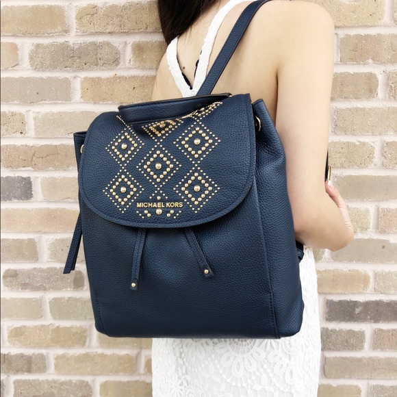 Michael Kors Handbags - Gaby’sBags👜💕- Michael Kors Large Backpack Navy